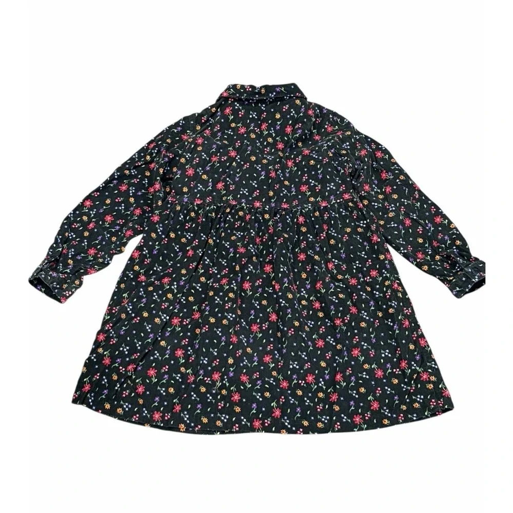 Vintage Christie Brooks Girls Corduroy Dress Dark Floral Size 5/6 Holiday‎